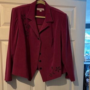 Women's rose Jacket with Floral Design